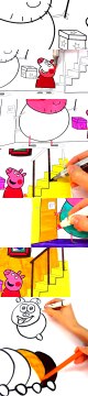 Peppa Pig - Daddy Pigs secret box Coloring Pages with Colored Markers Videos For Children