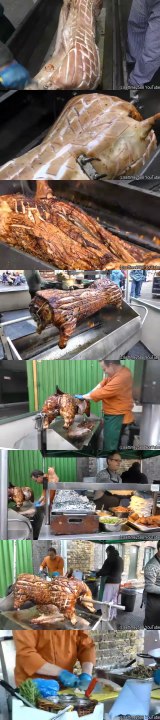 London Street Food. Whole Pig Roasting for Sandwiches. Seen in Borough Market