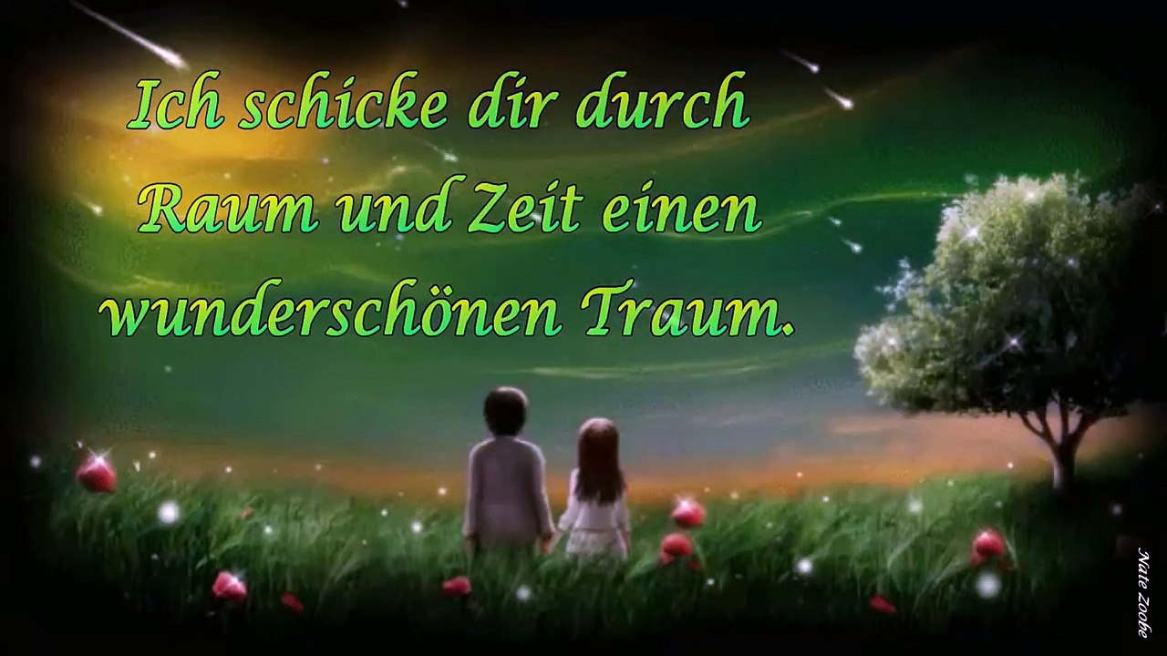 Durch raum und zeit schicke ich dir einen wunderschönen traumgute nacht und süße träume