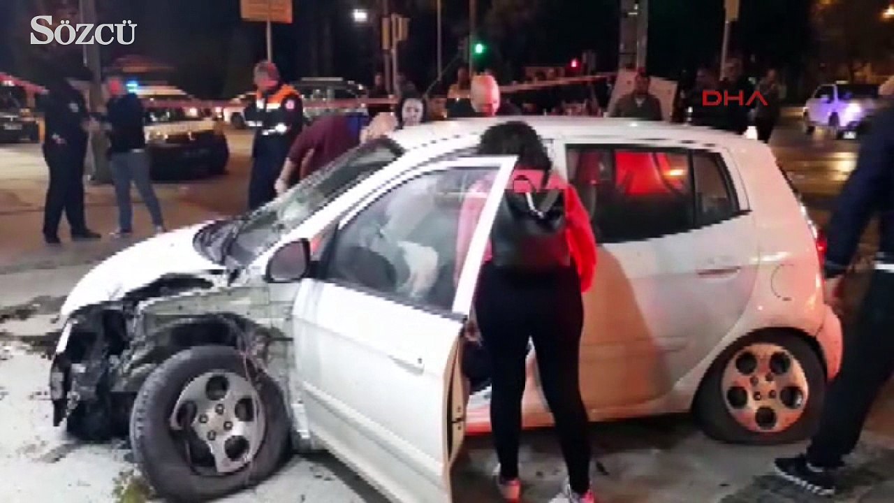 İzmir de kontrolden çıkan araç takla attı