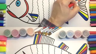 Renkleri Öğreniyorum | Balık Boyama ve Çizimi ( Oyun Hamuru Evi )