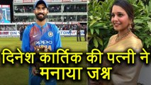 Ind vs Bangladesh Nidahas Final: Dinesh Karthik's wife celebrates India's Victory | वनइंडिया हिंदी
