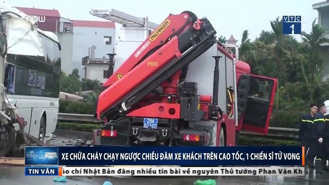 Kinh hoàng xe khách tông trực diện xe cứu hỏa trên cao tốc Pháp Vân - Cầu Giẽ