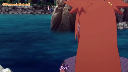Sarada pierde el control al escuchar el nombre de Boruto y cae al agua | Sub Español