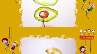 Drawing Fruits And Coloring For kids - Drawing Fruits - Olive - Avocado- Asian Pear -Little Soldiers - YouTube