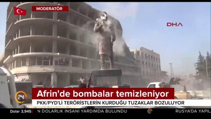 Afrin'de bombalar temizleniyor