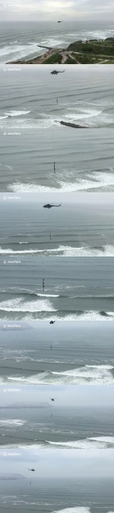 People filmed dangling from a helicopter in Peru