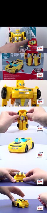 Transformers Rescue Bots Bumblebee Robot to Camaro Race Car Playskool Heroes 4K