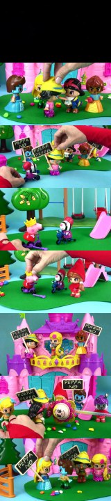 PEPPA PIG Y LA MANIFESTACION DE PINYPON: BLANCANIEVES, PINOCHO, BESTIA Y RAPUNZEL CONTRA PEPPA! #2