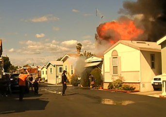 California Police Rescue Man from Fire Moments Before Explosion