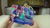 Disney Frozen MagiClip Elsa and Anna in Glitter Glider Dresses   Surprise Eggs Fashems Toy Opening