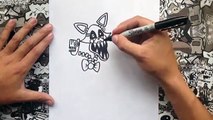 Como dibujar a mangle de five night at freddys | how to draw mangle