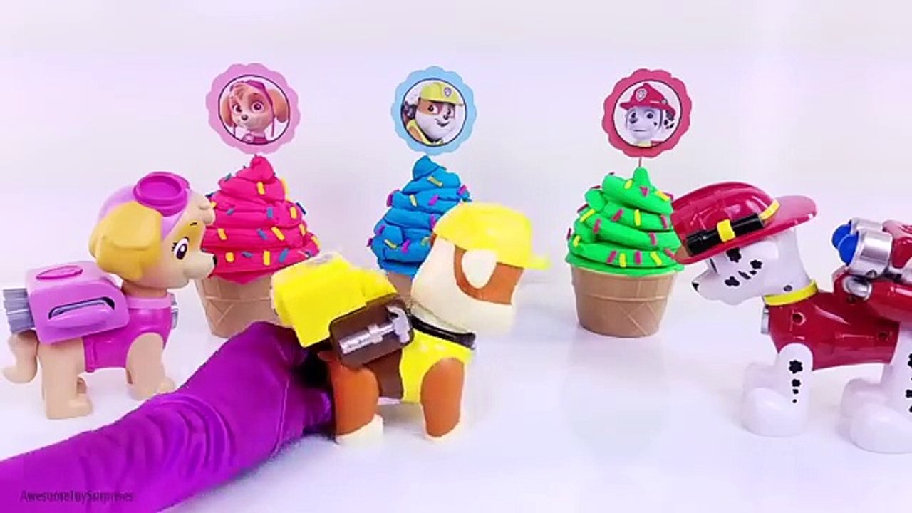 Paw Patrol Play-Doh Ice Cream Mickey Mouse Baby Dolls Body Paint Finger Family Song Toy Surprise