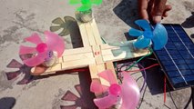 DIY_ How to make solar drone using fans, motors, popsicles sticks, and solar pan