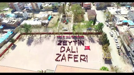 Öğrencilerden 'zeytin dalı zaferi' koreografisi