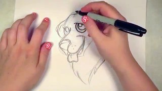 How to Draw a Dog - Golden Retriever Drawing - Art for Kids | CC