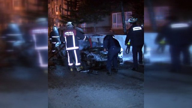 Başkent’te araç kundaklama iddiası