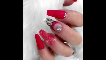 HOW TO Matte Dark Floral Acrylic Nails