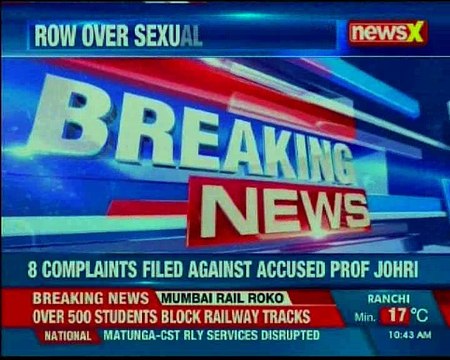 ABVP members stage protest at JNU outside School of Life Sciences