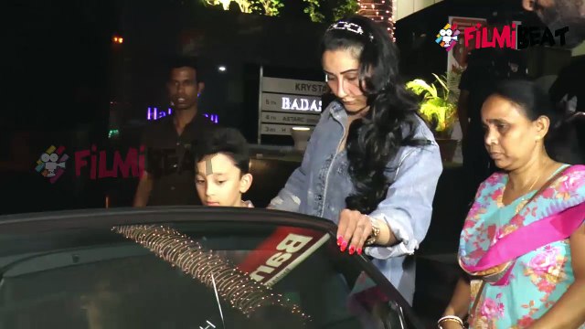 Sanjay Dutt's wife Manyata Dutt spotted with kids Shahraan & Iqra at Hakkasan; Watch | FilmiBeat