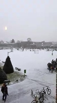 Mons : l'école des Ursulines sous la neige