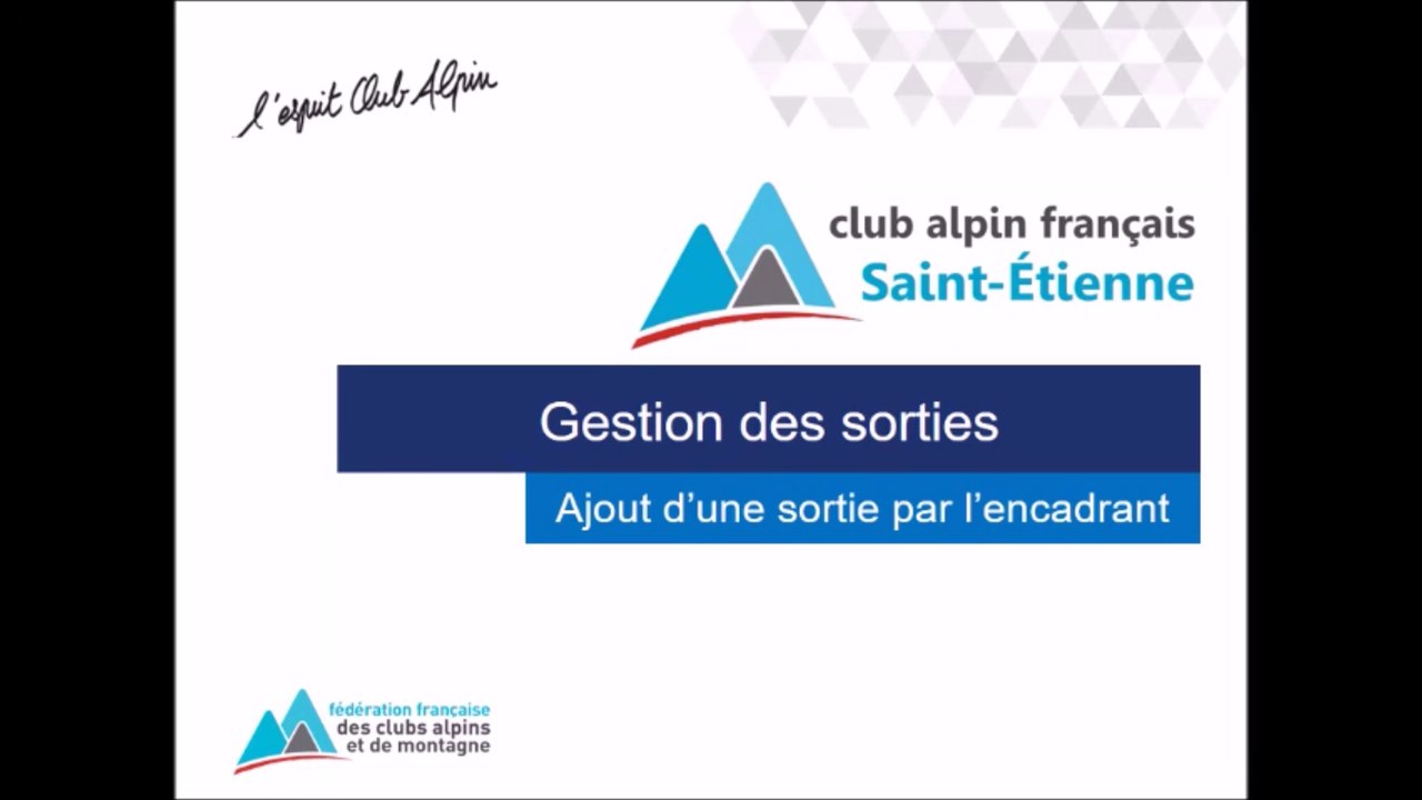 Gestion des sorties : création d'une sortie dans l'extranet FFCAM