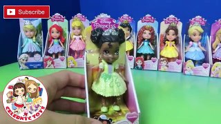 My First Disney Princess Sparkling Tiana Doll Collection Frozen Ariel Jasmine Belle Unboxing