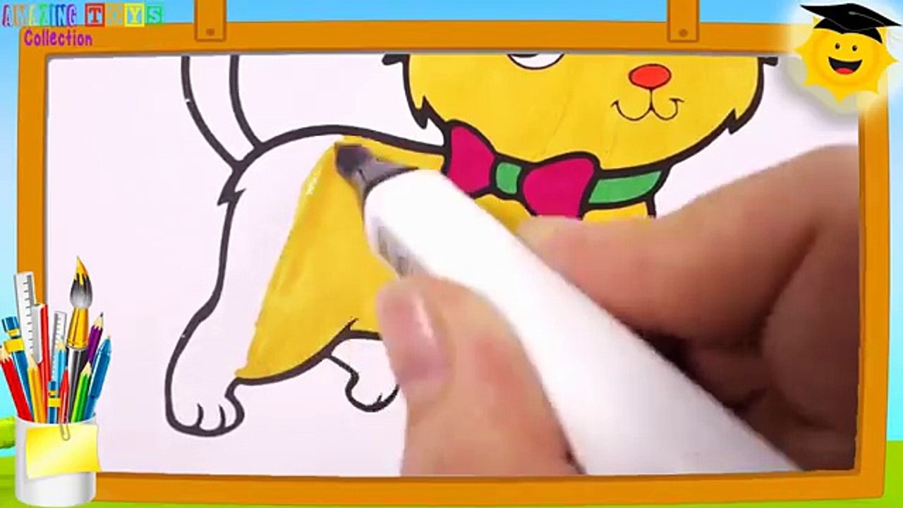 Como Dibujar y Colorear Un Gato de Arco Iris - Videos Para Niños