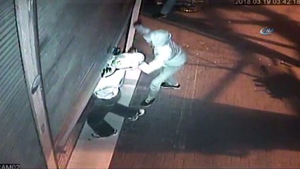 Hırsızlık anı güvenlik kamerasında