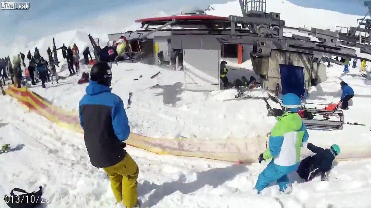Gudauri ski lift incident - different angle