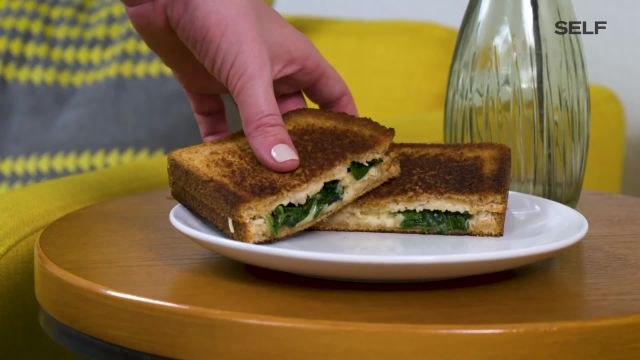 Healthy Spinach, White Bean, and Parmesan Grilled Cheese