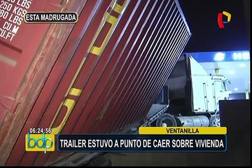 Ventanilla: tráiler estuvo a punto de caer sobre vivienda