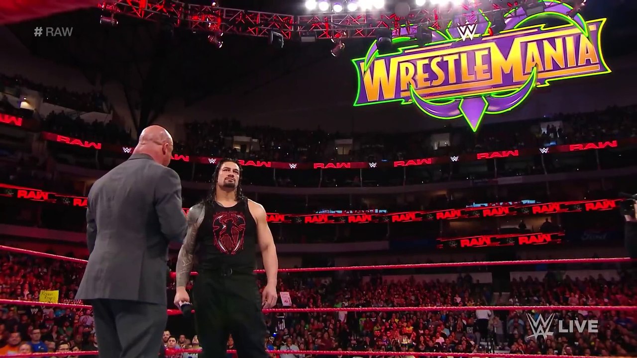 Roman Reigns is brutally ambushed by Brock Lesnar_ Raw, March 19, 2018