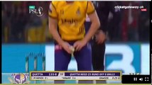 Last over by Dawson, Quetta Gladiators VS Peshawar Zalmi, 1st Eliminator, PSL 2018