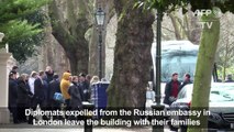 Expelled Russian diplomats leave London embassy