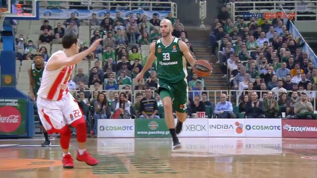 ΑΠΙΣΤΕΥΤΗ No-look ασίστ του Νικ Καλάθη και κάρφωμα του Κρίς Σίνγκλετον - Παναθηναϊκός vs Ερυθρός Αστέρας - 20.03.2018