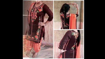 south asian punjabi salwar kameez with neck patterns