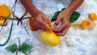 How to make stocking flower ( Pumpkin)ployandpoom