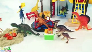 Dinosaurs Fun Play at Playmobil City Life Playground Playset Toys. Learn Names Dinosaur for Kids.