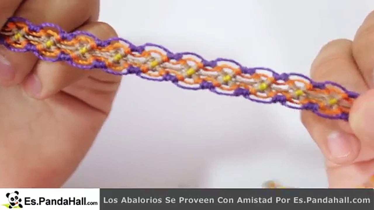 como hacer una pulsera macrame punto abeja