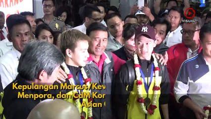 Marcus/Kevin Tiba di Bandara Soetta Usai Raih Gelar All England Open 2018