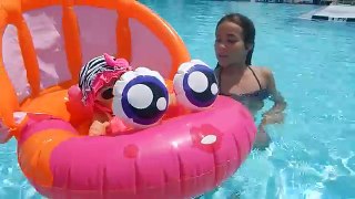 First Time In a Swimming Pool With Full Body Silicone Baby Olivia