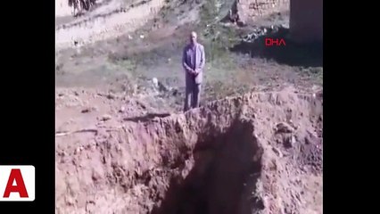 Çorum�da 30 metrelik obruk korkuya neden oldu