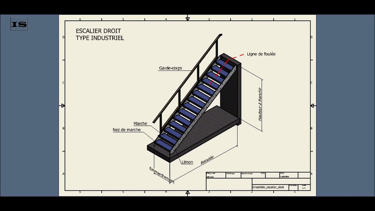 Calcul d'un escalier droit. Dimensionnez votre escalier droit.