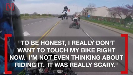 Wild Video Shows Motorcyclist Flying 10 Feet In The Air After Failed Wheelie