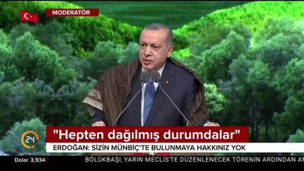 Cumhurbaşkanı Erdoğan'dan ABD'ye Münbiç mesajı