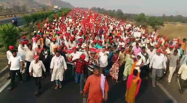 maharastra aadivasi kisaan sabha morchya nashik to mumbai 2