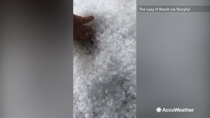 Heavy hail piles up in Mississippi