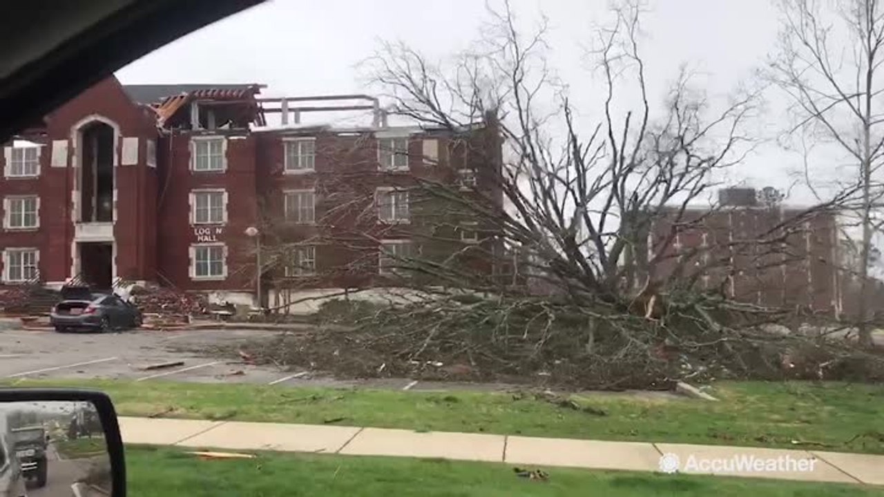 Tornado damages Jacksonville State University campus