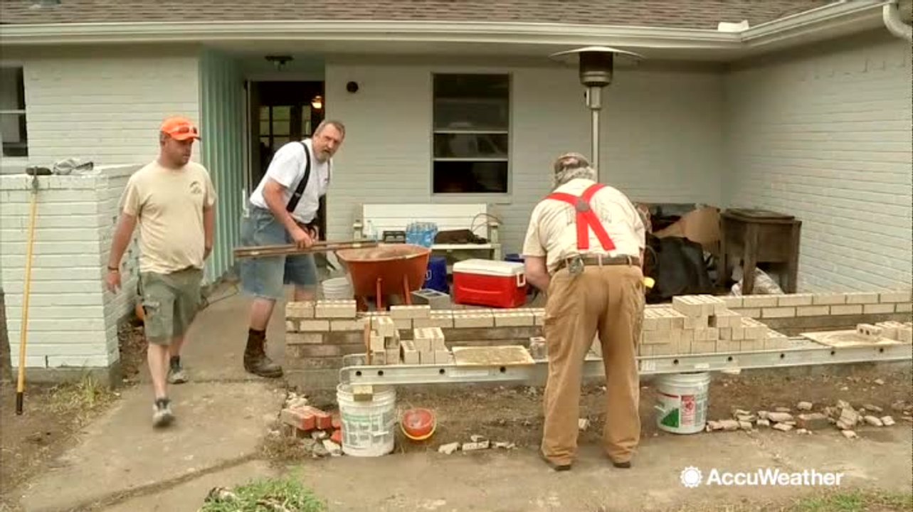 Volunteers helping to rebuild homes devastated by Harvey